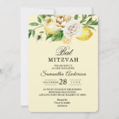 Invitation Aquarelle moderne Pastel Citrons jaunes & Feuille (Devant)