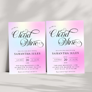 Invitation Aquarelle moderne Pastel Cloud Neuf Baby shower