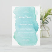Invitation Aquarelle moderne Pastel Mint Green Virtual (Debout devant)