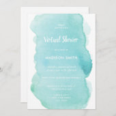 Invitation Aquarelle moderne Pastel Mint Green Virtual (Devant / Derrière)