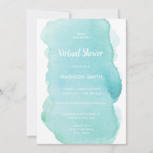 Invitation Aquarelle moderne Pastel Mint Green Virtual