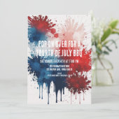 Invitation Aquarelle moderne Patriotique 4 juillet barbecue (Debout devant)
