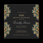 Invitation Aquarelle moderne Peacock Feathday