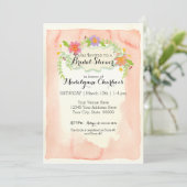 Invitation Aquarelle Moderne Peinture Fête des mariées Floral (Debout devant)