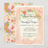 Invitation Aquarelle Moderne Peinture Fête des mariées Floral (Devant / Derrière)