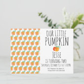 Invitation Aquarelle moderne Petit Citrouille d'Halloween (Debout devant)