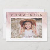 Invitation Aquarelle moderne Photo Première communion Invitat (Devant)