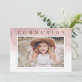 Invitation Aquarelle moderne Photo Première communion Invitat (Debout devant)
