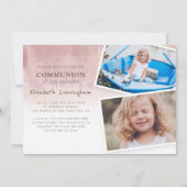 Invitation Aquarelle moderne Photo Première communion Invitat (Dos)