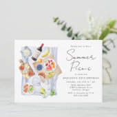Invitation Aquarelle moderne Pique-nique d'été fête d'anniver (Debout devant)