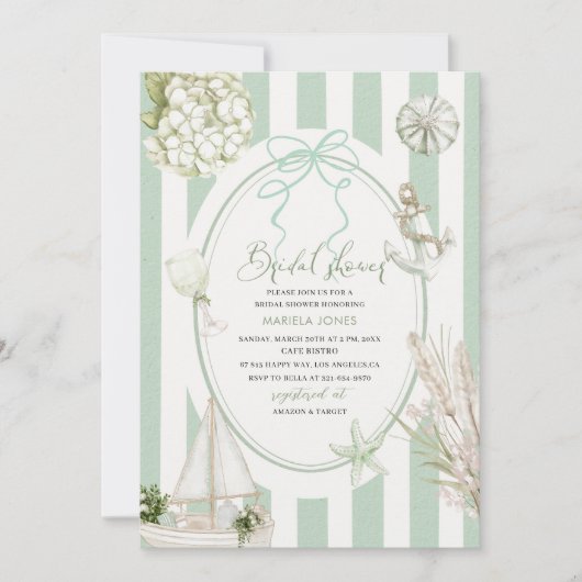 Invitation Aquarelle moderne Plage tropicale Palm Serenity Sa (Devant)