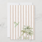 Invitation Aquarelle moderne Plage tropicale Palm Serenity Sa (Dos)