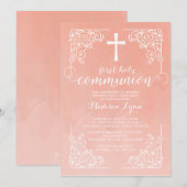 Invitation Aquarelle moderne Première communion sainte Invita (Devant / Derrière)