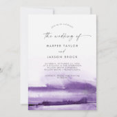 Invitation Aquarelle moderne | Purple Le Mariage De (Devant)