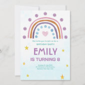 Invitation Aquarelle moderne Rainbow Heart Anniversaire (Devant)