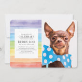 Invitation Aquarelle moderne Rainbow Strips Pet Memorial (Devant)