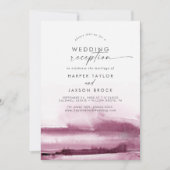 Invitation Aquarelle moderne | Réception de mariage rouge (Devant)