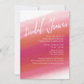 Invitation Aquarelle moderne rose chaud & Fête des mariées or (Devant)