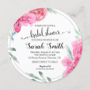 Invitation Aquarelle moderne Rose rose Azalea
