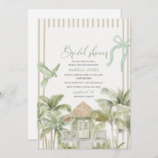 Invitation Aquarelle moderne Sables Sables Starlight Bride la (Devant / Derrière)