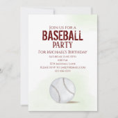 Invitation Aquarelle moderne simple Birthday Baseball Cute (Devant)