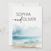 Invitation Aquarelle moderne simple Mariage côtier (Dos)