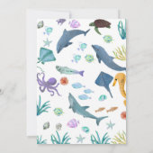 Invitation Aquarelle moderne sous le Baby shower marin (Dos)