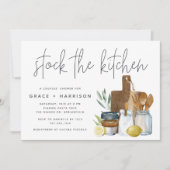 Invitation Aquarelle moderne Stock La Cuisine Couples Douche (Devant)