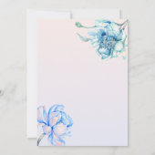 Invitation Aquarelle Moderne Tendance Florale Rose Vert Bleu (Dos)