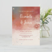 Invitation Aquarelle moderne Terracotta Desert Boho Mariage (Debout devant)