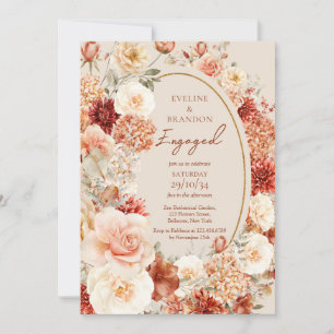Invitation Aquarelle moderne terre cuite bordeaux floral