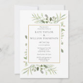 Invitation Aquarelle moderne verdure Dîner de répétition phot (Devant)