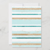 Invitation Aquarelle moderne Vert Baby shower de bande or (Dos)