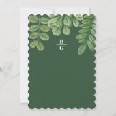 Invitation Aquarelle moderne vert émeraude Mariage vert émera (Dos)