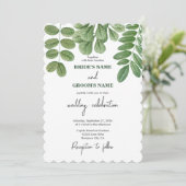 Invitation Aquarelle moderne vert émeraude Mariage vert émera (Debout devant)