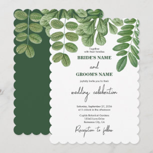 Invitation Aquarelle moderne vert émeraude Mariage vert émera