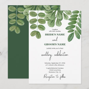 Invitation Aquarelle moderne vert émeraude Mariage vert émera