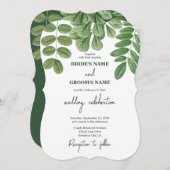 Invitation Aquarelle moderne vert émeraude Mariage vert émera (Devant / Derrière)