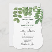 Invitation Aquarelle moderne vert émeraude Mariage vert émera (Devant)