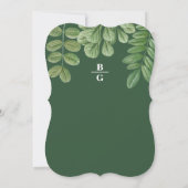 Invitation Aquarelle moderne vert émeraude Mariage vert émera (Dos)