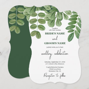 Invitation Aquarelle moderne vert émeraude Mariage vert émera