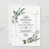 Invitation Aquarelle moderne Vert Eucalyptus Gold Frame (Devant)