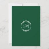 Invitation Aquarelle moderne Vert Feuille Mariage de feuillag (Dos)