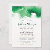 Invitation Aquarelle moderne vert kelly (Devant)