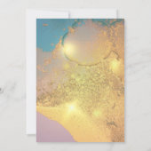 Invitation Aquarelle moderne Vibré Or Mauve Bleu (Dos)