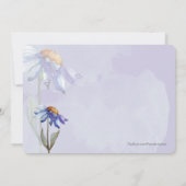 Invitation Aquarelle moderne violet Gerbera Mariage marguerit (Dos)