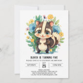 Invitation Aquarelle modifiable Skunk Boy Anniversaire (Devant)