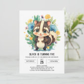 Invitation Aquarelle modifiable Skunk Boy Anniversaire (Debout devant)