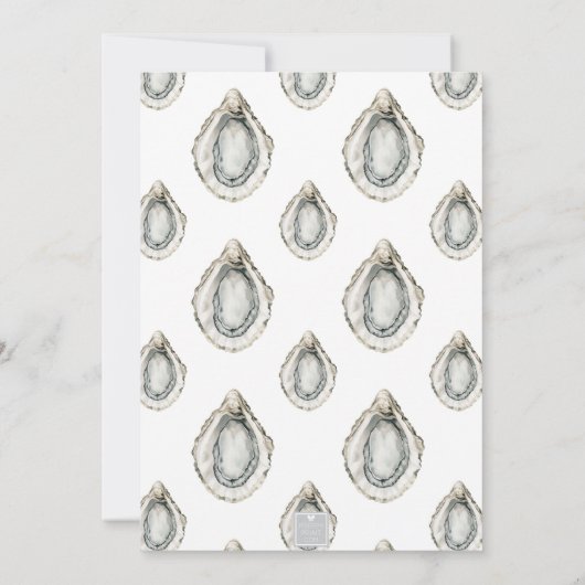 Invitation Aquarelle Monogramme Huître côtière (Dos)