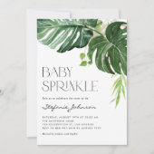 Invitation Aquarelle Monstera Feuille Été Bébé Parsemer (Devant)